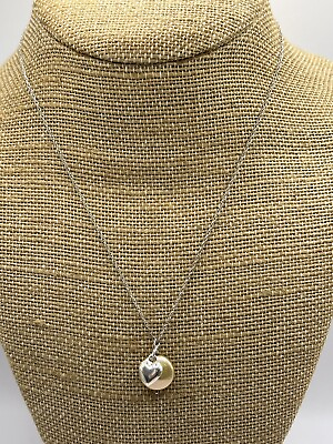 #ad 925 Sterling Heart Pearl Necklace Charm Pendant Wedding Party Silver $24.00