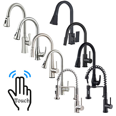 #ad Touch sensor kitchen faucet Pull out down Sprayer inductio Sink Mixer Tap Brass $45.99