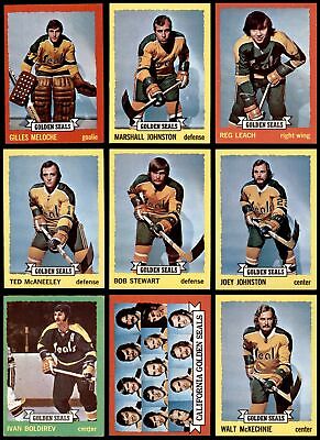 #ad 1973 74 Topps California Golden Seals Near Team Set 8 NM MT 9 11 cards $96.50