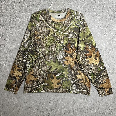 #ad Mossy Oak Camo Shirt Mens XL Long Sleeve Hunting Outdoors Polyester Lightweight $17.99