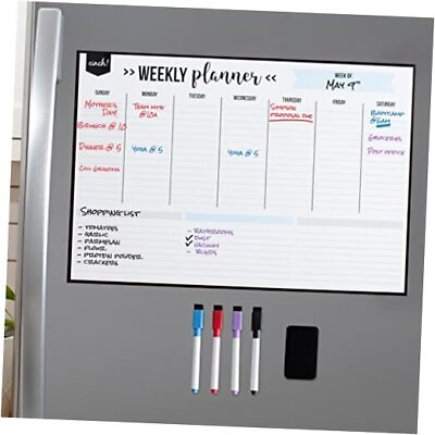 #ad Magnetic Dry Erase Weekly Calendarboard for Fridge 19quot;x13quot; Weekly 19x13 White $29.85