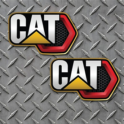 #ad 2PK Set of Decals for Caterpillar CAT Logo High Quality 6 mil Thick Vinyl $4.50