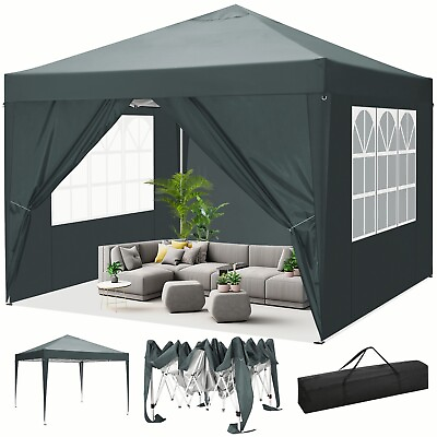 #ad 10#x27;x10#x27; Pop Up Commercial Instant Canopy Tent Outdoor Party Gazebo 4 Sidewalls $115.99