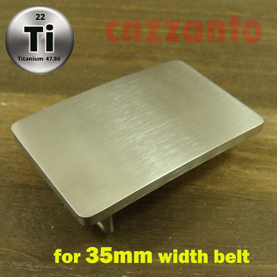 #ad Titanium rectangle Plate Belt Buckles for 35mm width belt Anti allergy Z331B $29.99