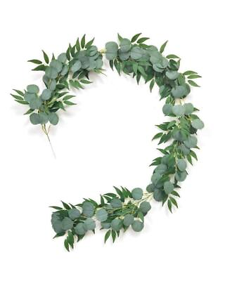 #ad 2 Pack Artificial Eucalyptus Willow Vines Garland 3 Feet Faux Eucalyptus and Wi $19.73