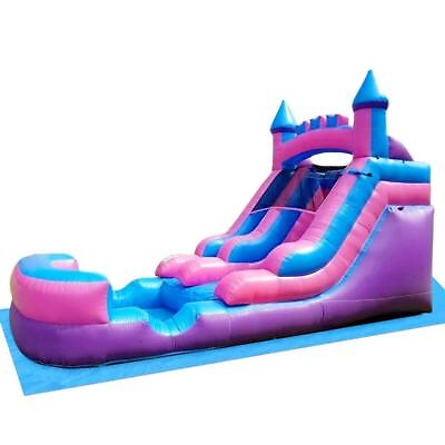 #ad Pogo Inflatable Kids Bouncer Commercial Water Slide 12#x27; Pool Slide Pink Princess $1169.99