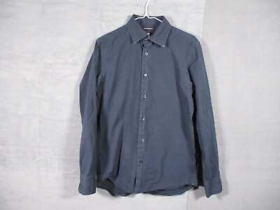 #ad G Star Raw Shirt Mens Large Blue Button Long Sleeve Slim Fit Cotton Casual Logo $11.50