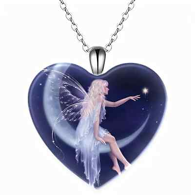 #ad Fashionable Moon Creative Heart Pendant Necklace $13.88