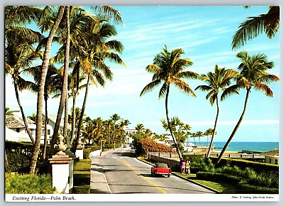 #ad Palm Beach Florida Ocean Boulevard amp; Resort Hotel Vintage Postcard 4x6 $5.49
