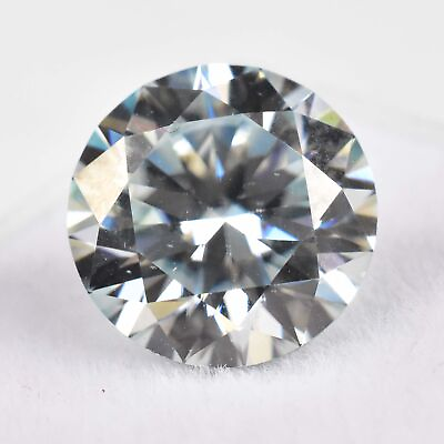 #ad 4.35 Cts Synthetic Aqua White Moissanite Round Cut Certified Gemstone $50.99