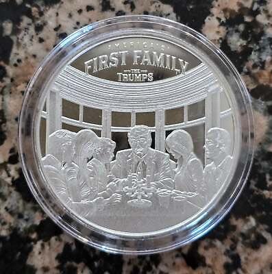 #ad Trump America#x27;s The First Family Dinner 1 Oz Silver Round .999 Fine Limited Edit $58.88