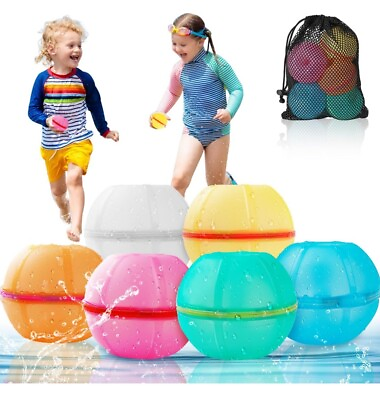 #ad Reusable Water Balloons 6 Pack Magnetic Water Balloons Quick Silicone $13.99