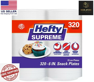 #ad Hefty Supreme Foam Plates Luncheon White 6quot; 320 count NO SHIP CA NY NJ MD $19.87