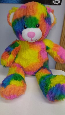 #ad Build A Bear Rainbow Teddy Bear Plush Toy Stuffed Animal Tie Dye BABW $12.99