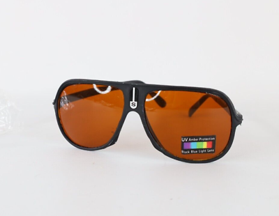#ad Deadstock Vintage 90s Streetwear Striped Aviator Sunglasses Glasses Amber Tint $42.46