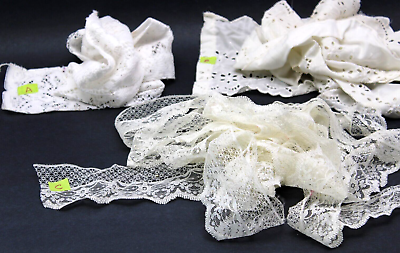 #ad LOT B Misc Lace Trim White Cream Color A 3.5 ft Doubled Over B 5 ft C 14.5 ft $6.50