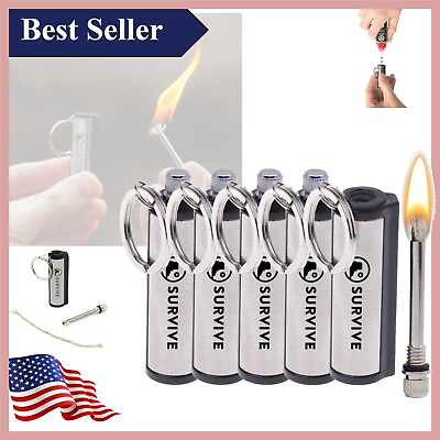 #ad Eternal Flame Permanent Match Set of 5 with Keychain Never Ending Fire Starter $39.95