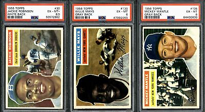 #ad 1956 Topps Baseball High Grade Complete Set 340 340 PSA Mantle Mays Williams $29150.00