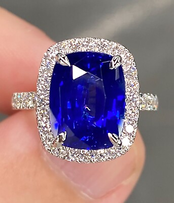 #ad Incredible Certified 7.3 Ctw Royal Blue Sapphire D E VVS Diamond Platinum Ring $27000.00