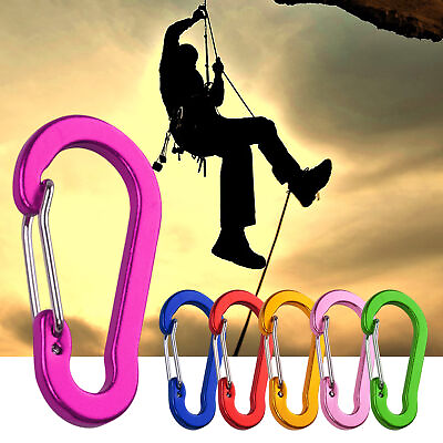 #ad 6pcs Carabiner Clips Multipurpose Hanging Backpack Indeformable Climbing $8.07