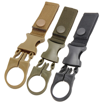 #ad Tactical Water Bottle Holder Clip Outdoor Camping Hiking Water Bottle Nylon Hook $5.99