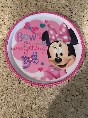 #ad Zak Designs Disney#x27;s Minnie Mouse Kids Childs Plate Bows Go With Everything $16.99