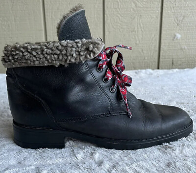 #ad Vtg Siberian Husky Boots Women’s Size 7.5 Black Leather Ankle Fashion Booties $29.88