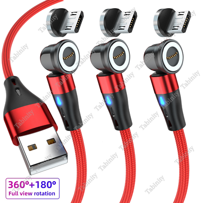 #ad Magnetic USB Fast Charger Cable 540°Rotate Adapter Data Cord For Samsung Android $14.30