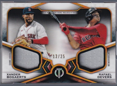 #ad 2021 Topps Tribute Boston Red Sox Xander Bogaerts Rafael Devers Triple 25 $49.99