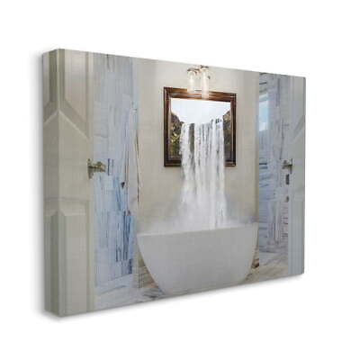 #ad Bathtub Waterfall Abstract Bathroom Photograph Canvas Wall Art $32.59