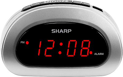 #ad Small Digital Alarm Clock with Snooze and Battery Backup Easy to Use Top Button $8.95