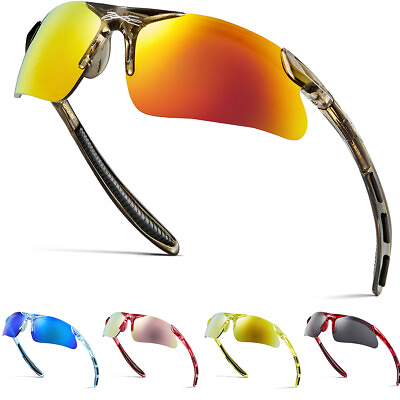#ad Kids Baseball Cycling Sports Wrap Around Sunglasses Boys Youth Mirrored Glasses $8.99