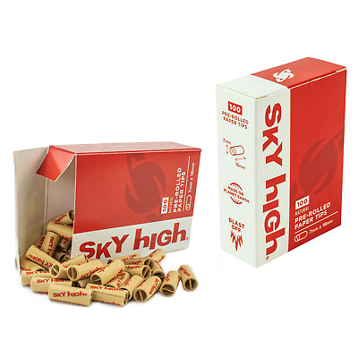 Sky High Pre Rolled Paper Tips 7mm x 18mm 200 Natural Cigarette Filter Tips $8.99