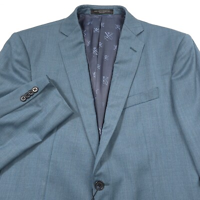 #ad $598 John Varvatos Melange Solid Blue Green Slim Fit Suit Jacket Mens Size 40R $224.96