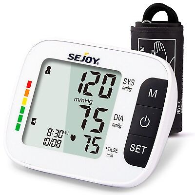 #ad Sejoy Blood Pressure Machine Upper Arm Accurate Adjustable BP Monitor Backlit $22.90