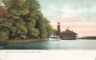#ad Akron Ohio Silver Lake Pavilion Tuck 1907 Postcard LP74 $6.99