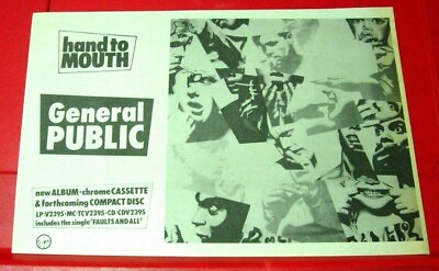 #ad General Public Hand To Mouth Vintage ORIG 1986 Press Magazine ADVERT 11quot;x 7.5quot; GBP 2.49