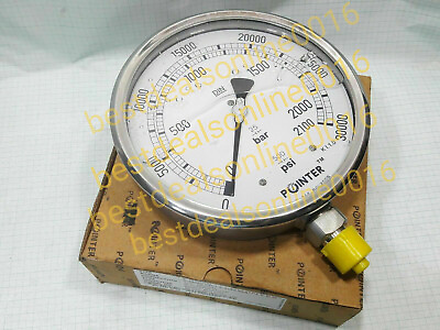 #ad 2x High Pressure Gauge Dual Scale 0 2000 BAR 0 30000 PSI Stainless Steel Body $209.99