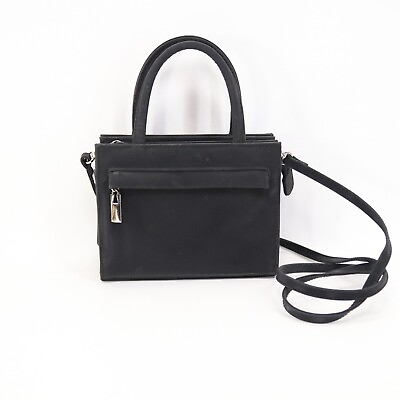 #ad Perfect Vinyl Travel Handbag S Black Satchel Adj Pockets Purse Shoulder Bag $18.95