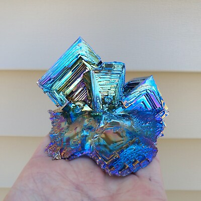 #ad Large 1LB 15oz Rainbow Bismuth Cubic Crystal Cluster 886g $44.90