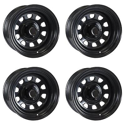 #ad #ad NEW Set of 4 Wheels 15in Black Fits Ford Jeep Lincoln Mazda OEM Level Rims C $460.39