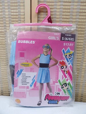 #ad Powerpuff Girls Bubbles 2 Piece Halloween Dress Up Costume Size S 6 6X New $18.99