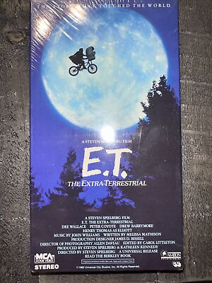 #ad 1988 FACTORY SEALED E.T. VHS MCA Watermark All Black * No Green Rare Vintage Igs $40.00