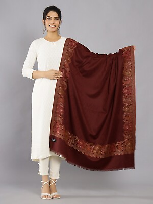 #ad India Pashmina Shawl Warm Wrap Trendy Paisley Wool Cashmere Oversize Throw 80quot; $38.99