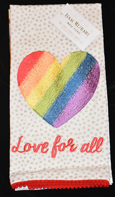 #ad Isaac Mizrahi Kitchen Towels Valentine#x27;s Rainbow Pride LGBTQ Set of 2 NEW #5 $12.98