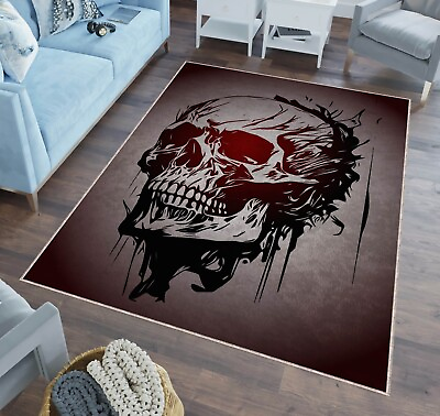 #ad Skull Rug Skull Face Decoration Cool Rug with Skull Print Awesome Decoration $222.94