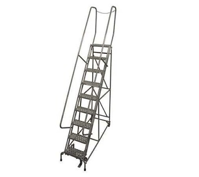 #ad NEW Cotterman 120 in H Steel Rolling Ladder 9 Steps 450 lb Load Capacity $1539.95