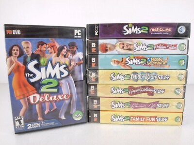 #ad The Sims 2 Deluxe PC Game With Expansions amp; Stuff Packs Lot of 8 Some Sealed New $74.99