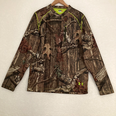 #ad Under Armour Scent Control Camo Shirt Mens M Fleece Lined Hunting Pullover $19.97