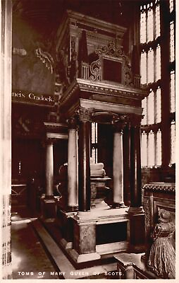 #ad Postcard Tomb Mary Queen Scots Tall Canopy Westminster Abbey Raphael Real Photo $12.59